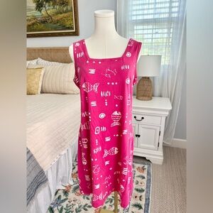 Vintage Fishes Beach Dress - L